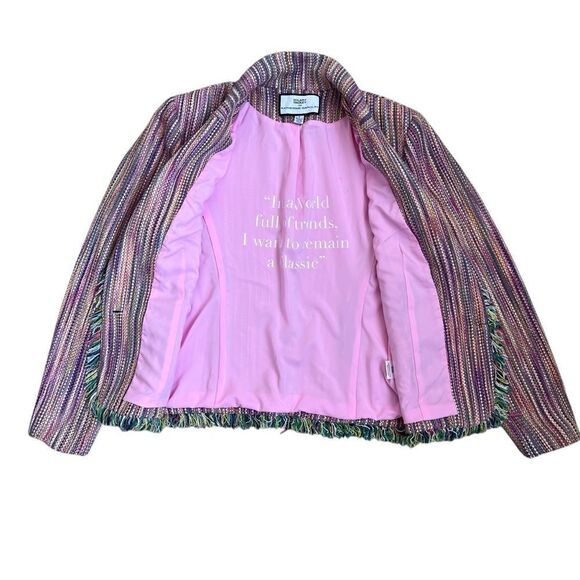 HILARY RADLEY Hilary Radley Tweed Multicolored Striped Blazer Size 8 - Picture 10 of 10